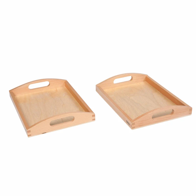 Lot de 2 petits plateaux en bois - Nienhuis AMI