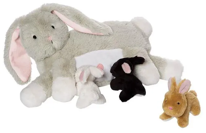 Manhattan Toy Nursing Bunny Rabbit Plush - Peluch Lapin allaitant
