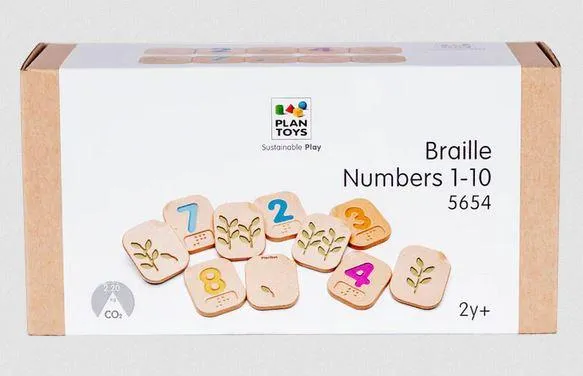 Braille Numbers 1-10 / Chiffres en braille de 1 à 10