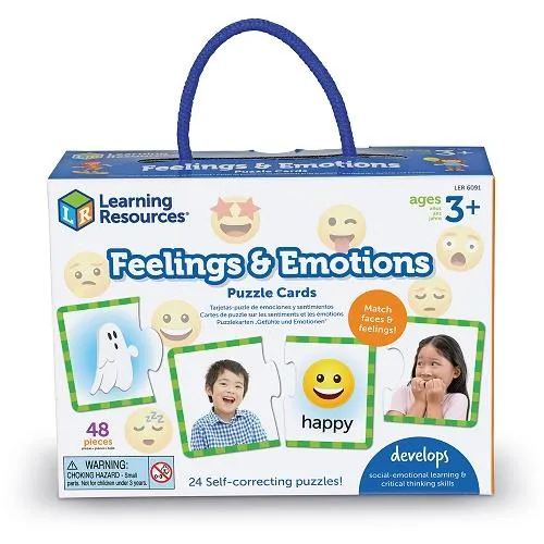 Learning Resources Feelings and Emotions Puzzle Cards - Cartes Sentiments et émotions