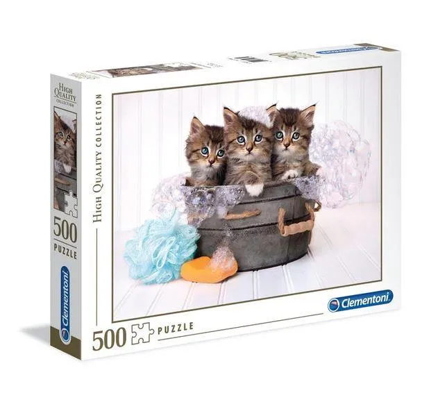 Clementoni Puzzle Kitten and Soap - Chat et savon (500 pcs)