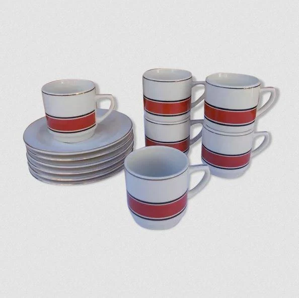 Vintage Collectible Kun-lun Porcelain Demitasse Teacup & Saucer Set - Rétro Ensemble tasse et soucoupe de collection