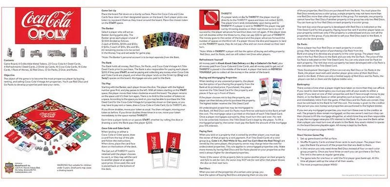Coca-Cola OPOLY Collector's Edition Set - Coffret Edition de Collection