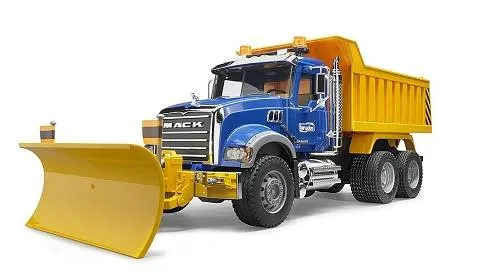 Bruder Mack Granite Dump Truck with Snow Plow/Camion à benne avec chasse-neige - 02825