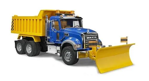 Bruder Mack Granite Dump Truck with Snow Plow/Camion à benne avec chasse-neige - 02825