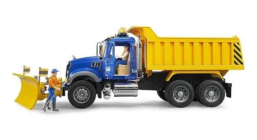 Bruder Mack Granite Dump Truck with Snow Plow/Camion à benne avec chasse-neige - 02825