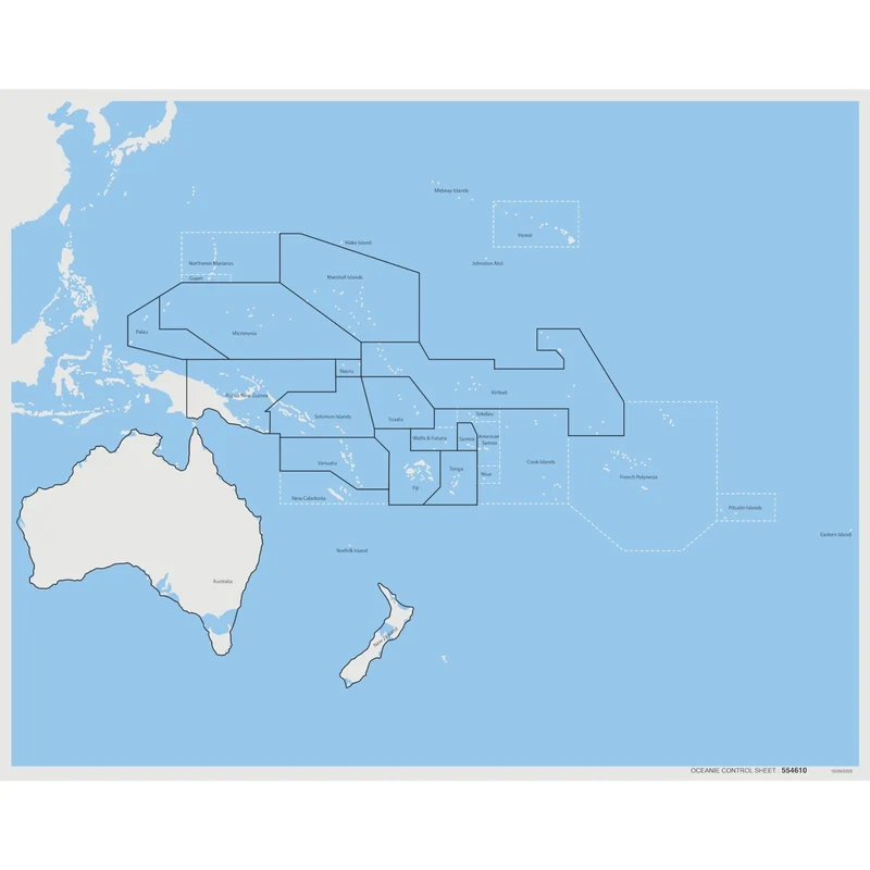 Carte de contrôle de l'Océanie en anglais