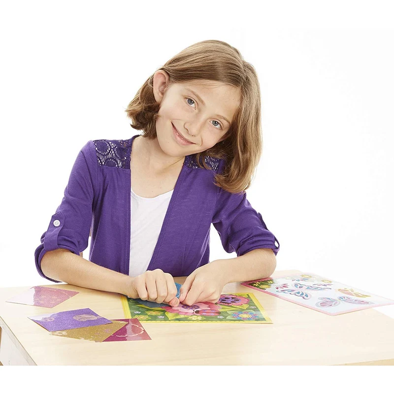 Melissa & Doug Mess-Free Glitter Flower & Butterfly Scenes / Scènes de fleurs et de papillons scintillants sans dommage