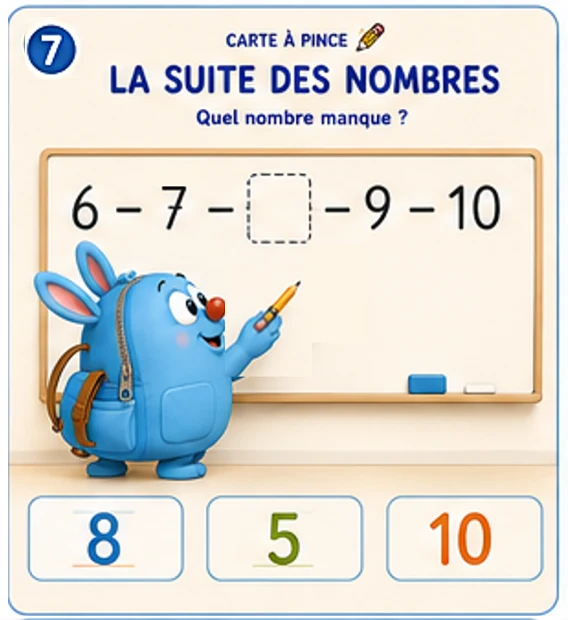 Plus de 100 cartes à pinces – Numération maternelle