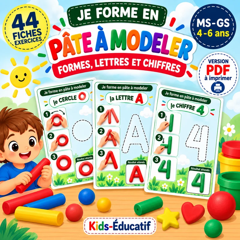 Je Forme en Pâte à Modeler – Formes, Lettres et Chiffres (PDF)