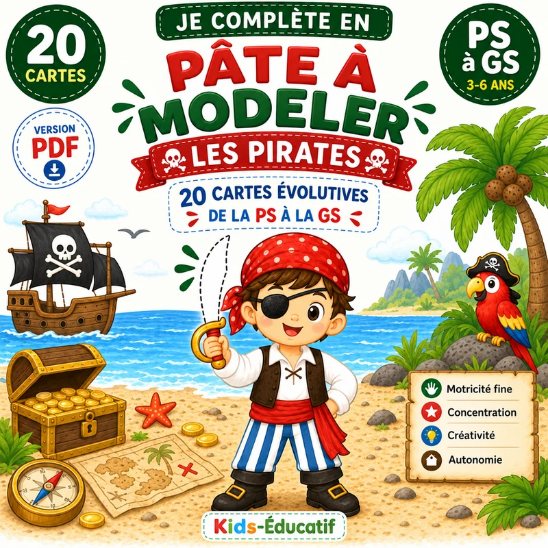 Je Complète les Pirates en Pâte à Modeler (PDF)