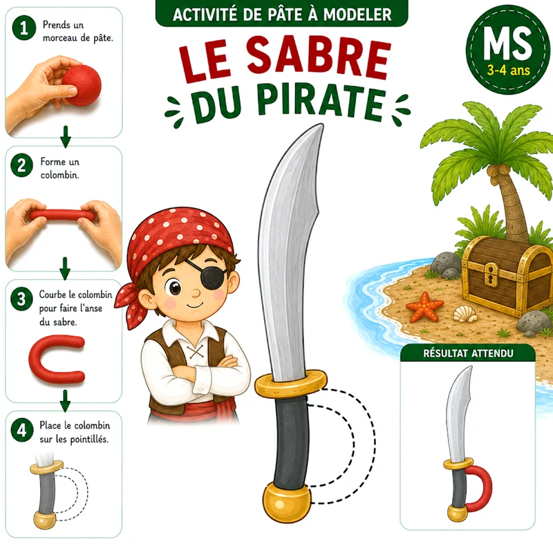 Je Complète les Pirates en Pâte à Modeler (PDF)