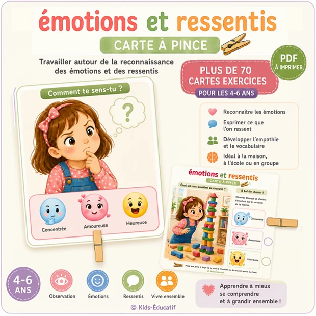 Émotions et ressentis – Plus de 70 cartes à pince PDF
