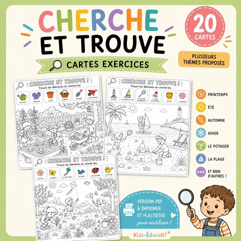 Cherche et trouve – 20 cartes à imprimer