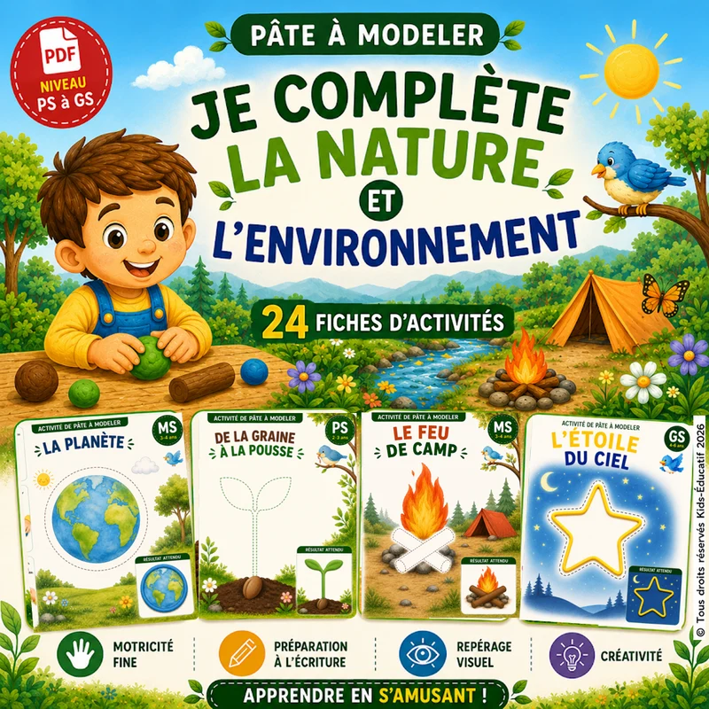 Cartes pâte à modeler Nature et Environnement
