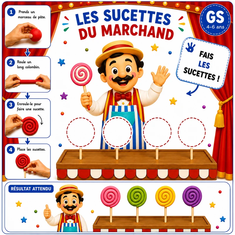 Mon Cirque à compléter en pâte à modeler – 16 fiches PS MS GS