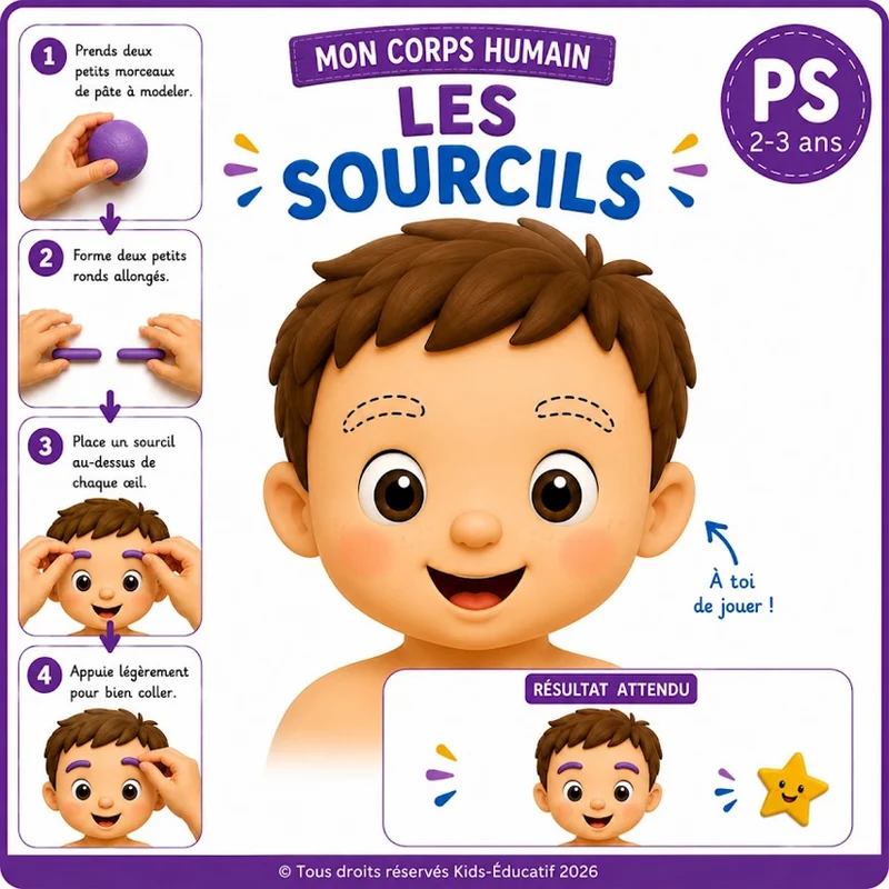 Mon corps humain - 17 cartes à compléter en pâte à modeler