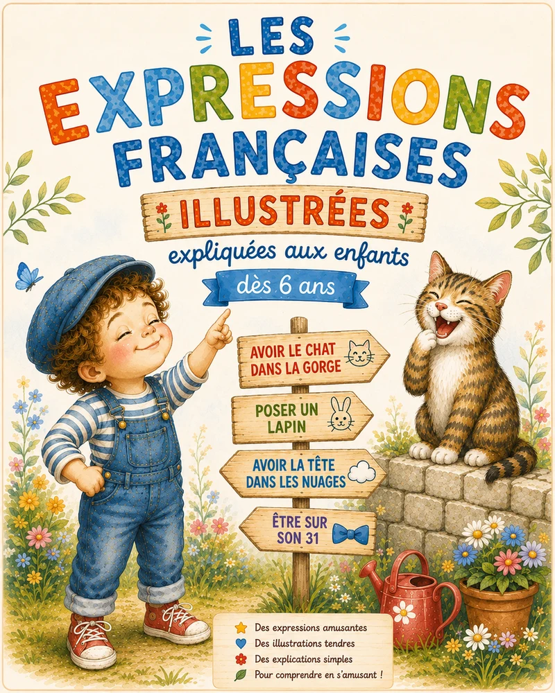 Les expressions françaises illustrées – 80 cartes A6 PDF