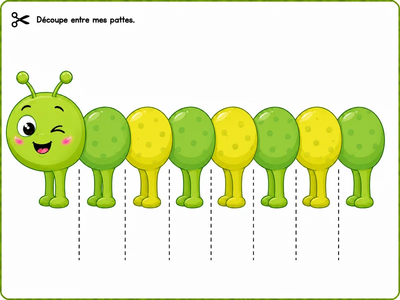 Découpage Attention aux petites bêtes, Exercices de découpage numéro 1