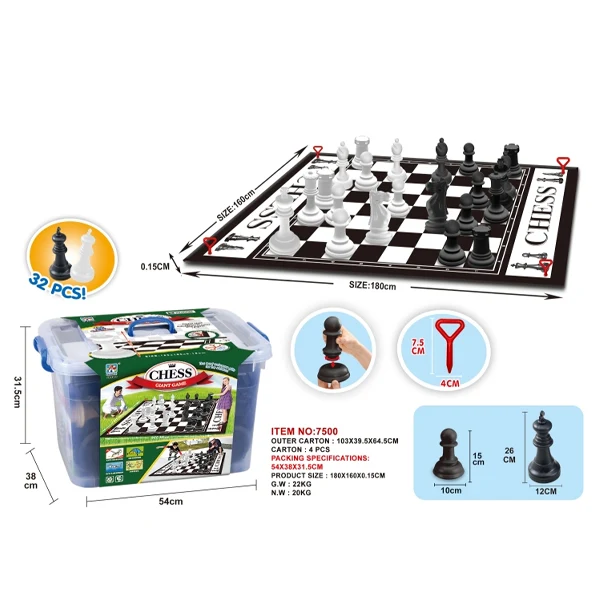 Jeu d'échecs avec Tapis Géant
