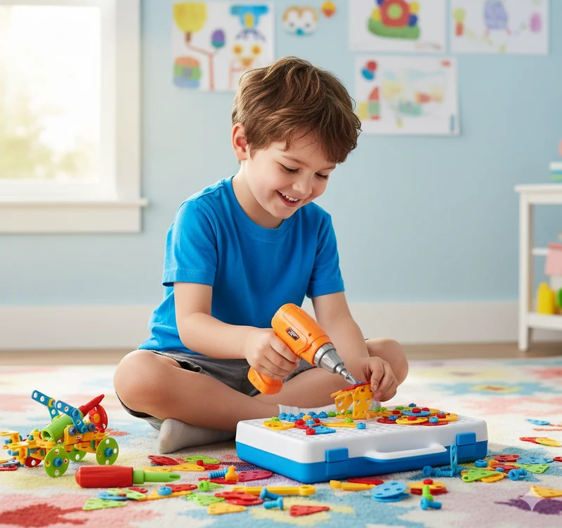 Kit de Construction Bricoleur Créatif – Jeu de Bricolage Montessori 237 Pièces pour Enfants