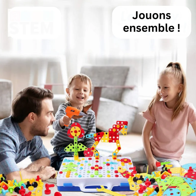 Kit de Construction Bricoleur Créatif – Jeu de Bricolage Montessori 237 Pièces pour Enfants