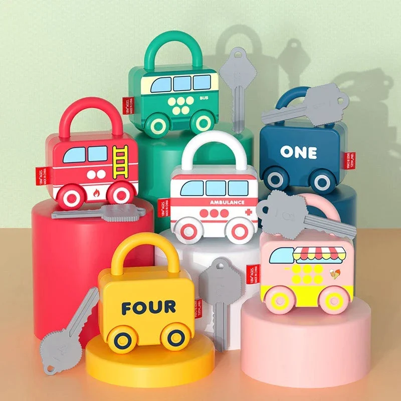 Jouet Montessori Serrures & Clés – Motricité Fine & Chiffres | Dès 3 ans