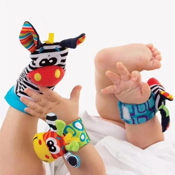 Chaussettes Hochet Bébé Animaux – Éveil Sensoriel Mains & Pieds | Dès la Naissance