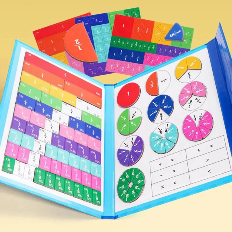 Ensemble de Fractions Magnétiques Montessori – Jeu Éducatif de Mathématiques pour Apprentissage Ludique des Enfants
