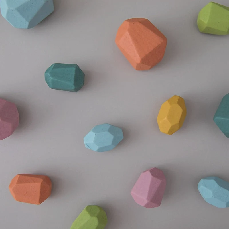 Pierres Empilables en Bois Montessori (18 Pièces) – Jeu d’Équilibre et de Motricité Fine Éducatif pour Enfants
