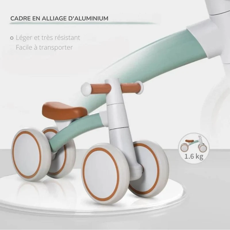 Draisienne Montessori 4 Roues — Vélo d'Équilibre Sans Pédales pour Enfants | Dès 3 ans