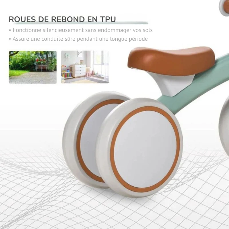 Draisienne Montessori 4 Roues — Vélo d'Équilibre Sans Pédales pour Enfants | Dès 3 ans
