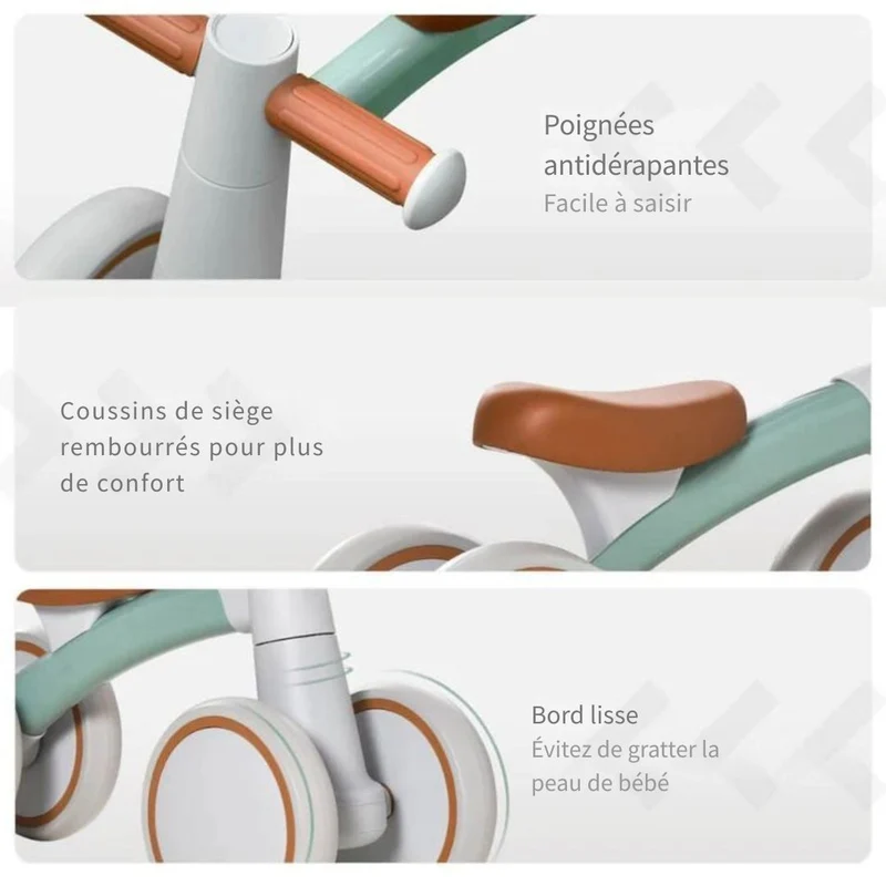 Draisienne Montessori 4 Roues — Vélo d'Équilibre Sans Pédales pour Enfants | Dès 3 ans