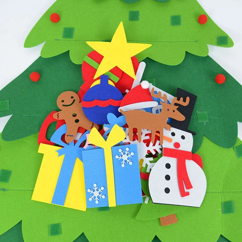 Sapin de Noël Montessori en Feutrine – Jeu Éducatif et Décoration Interactive à Décorer pour Enfants
