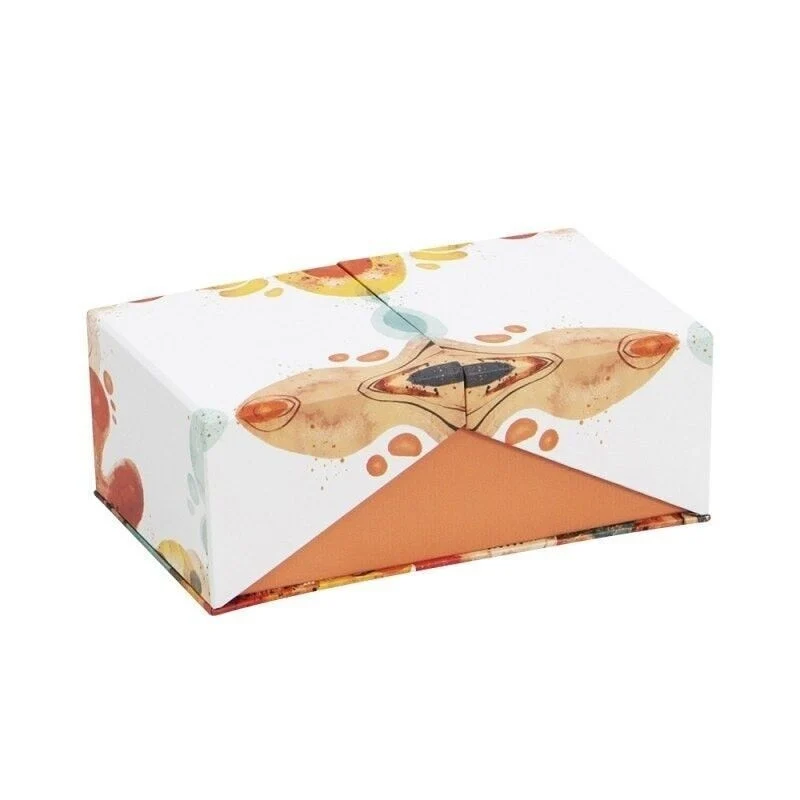 Boîte cadeau blanche/Orange double ouverture – Créez votre box cadeau | Joy Cadeaux 16,2x9,7x6
