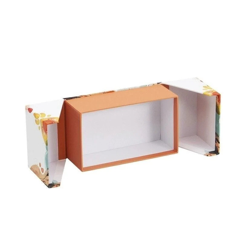 Boîte cadeau blanche/Orange double ouverture – Créez votre box cadeau | Joy Cadeaux 16,2x9,7x6