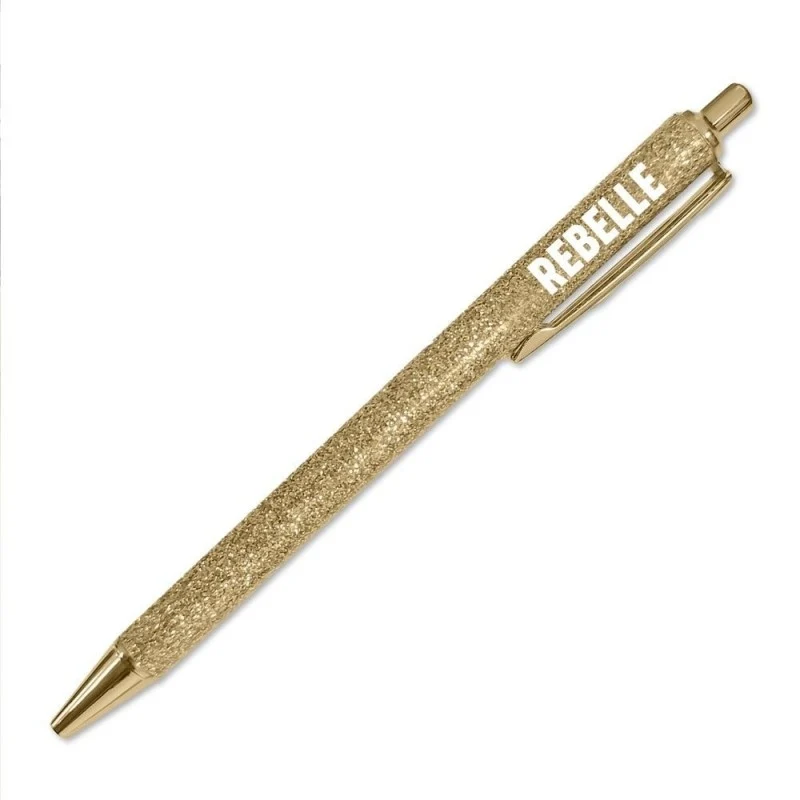 Stylo paillettes Rebelle or – Stylo fantaisie brillant | Joy Cadeaux