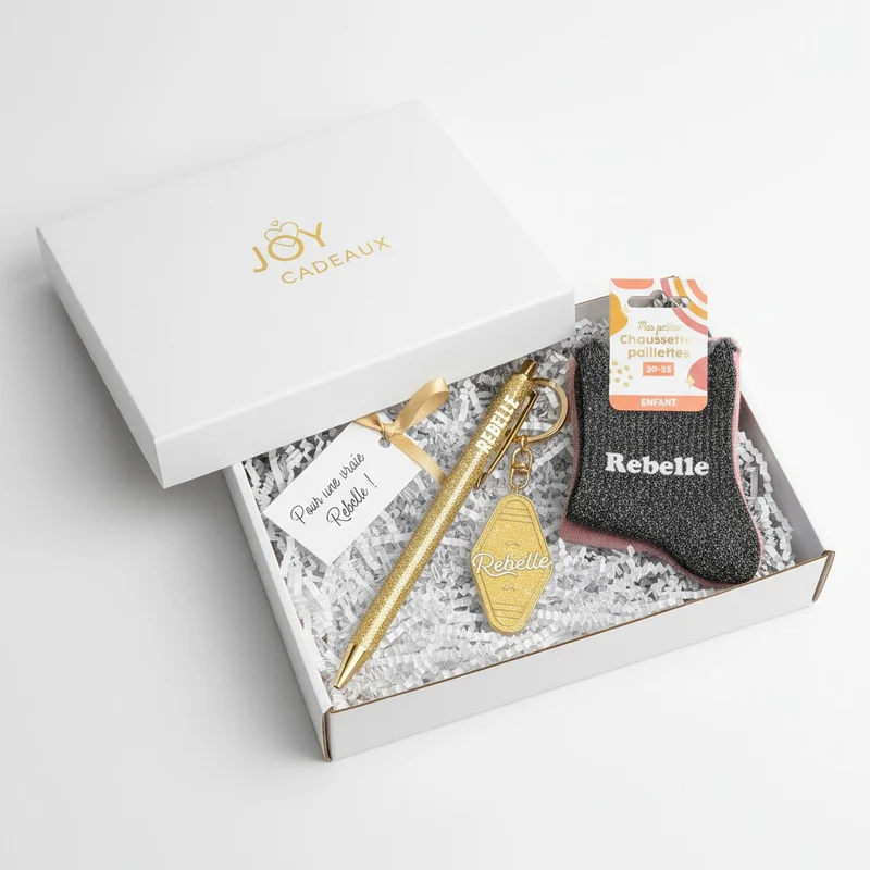 Stylo paillettes Rebelle or – Stylo fantaisie brillant | Joy Cadeaux