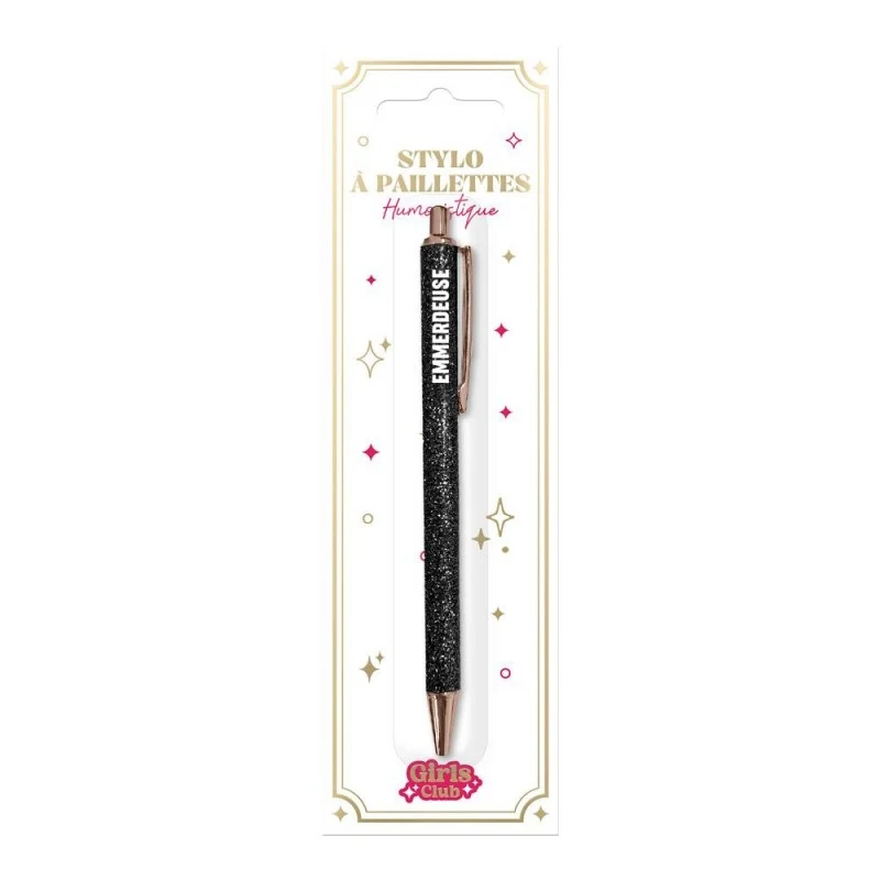 Stylo à paillettes Emmerdeuse – Stylo fantaisie humour | Joy Cadeaux