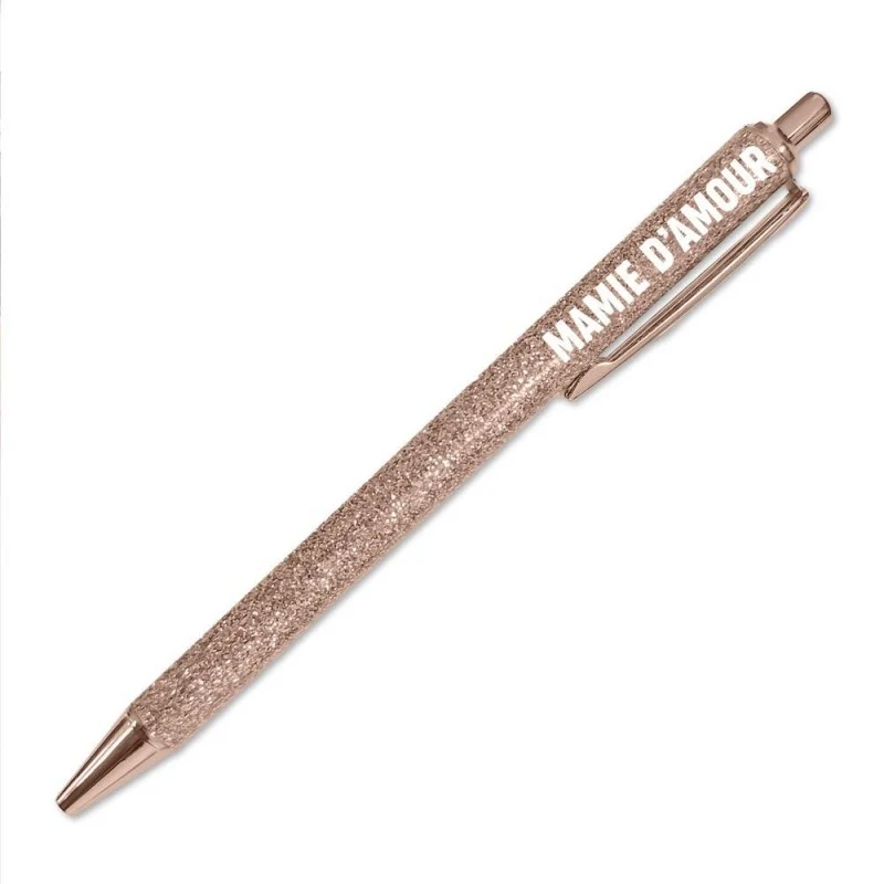 Stylo paillettes Mamie d’Amour rose – Cadeau mamie | Joy Cadeaux