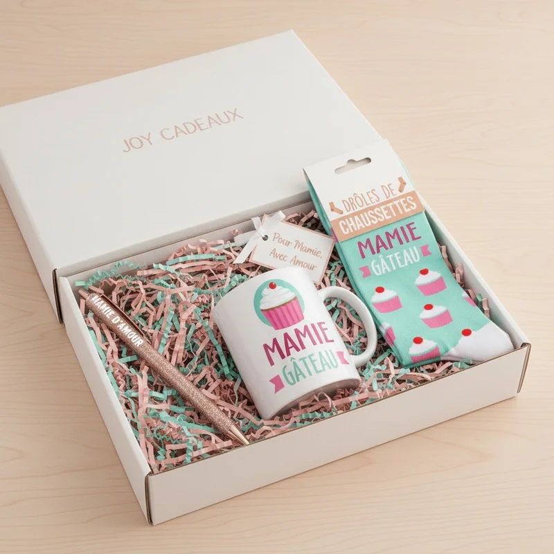 Stylo paillettes Mamie d’Amour rose – Cadeau mamie | Joy Cadeaux