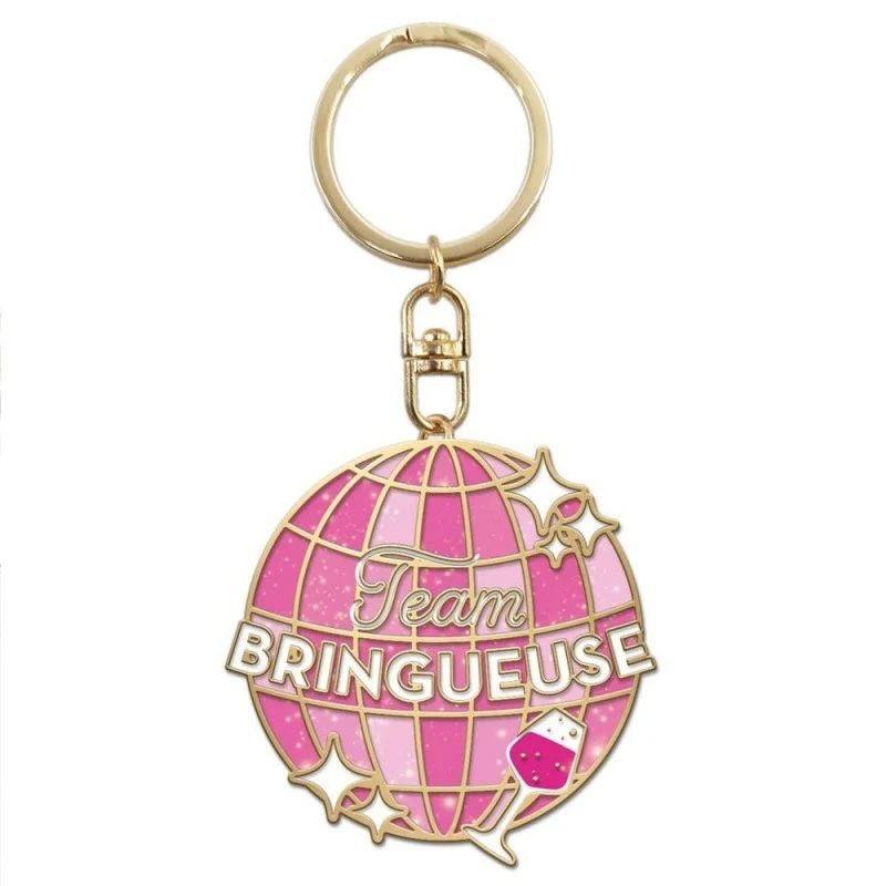 Porte-clés paillettes Team Bringueuse – Accessoire fun rétro | Joy Cadeaux