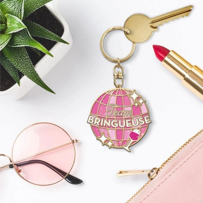 Porte-clés paillettes Team Bringueuse – Accessoire fun rétro | Joy Cadeaux
