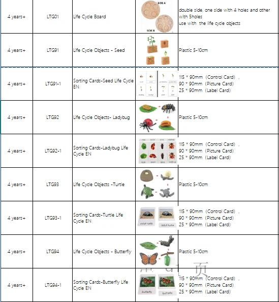 Adena Montessori Life Cycle Objects - Butterfly Educational Materials
