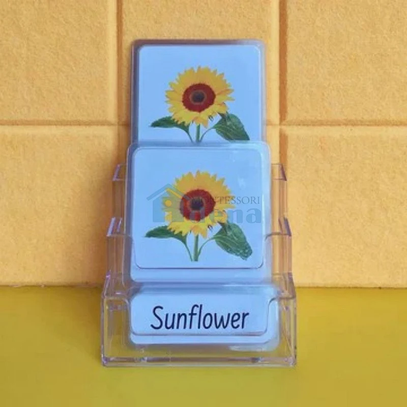 Three-Parts Cards w/ Stand -Flowers（10 sets）