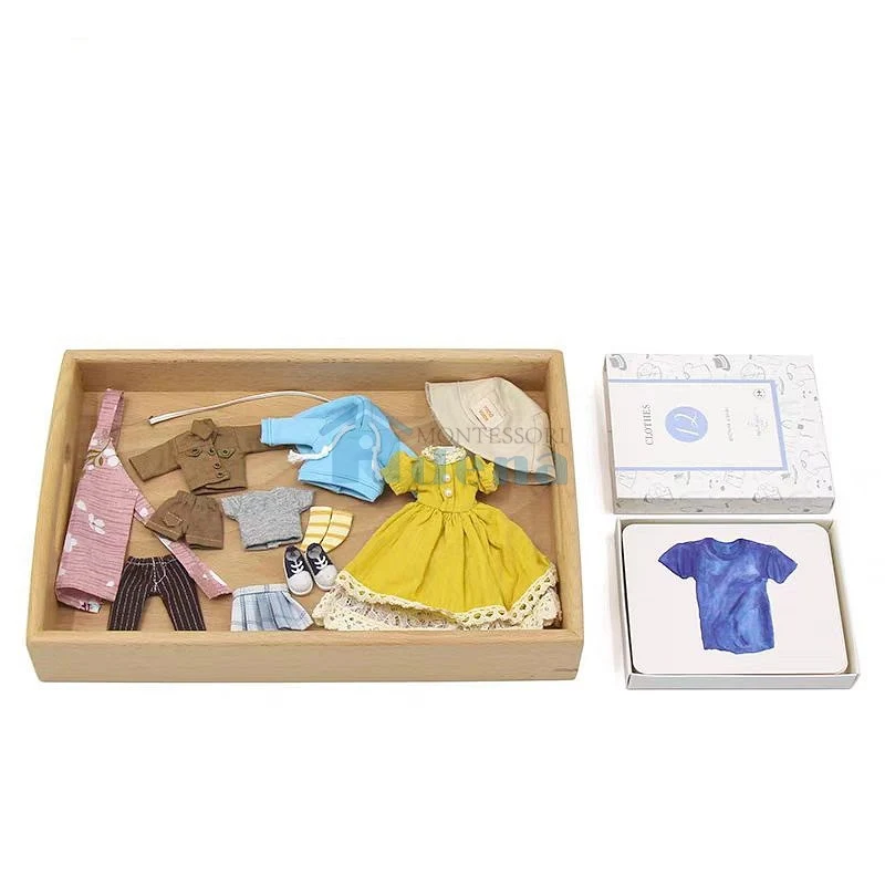 Adena Montessori Materials Objects With Similar Matching Cards -cloth with wooden tray