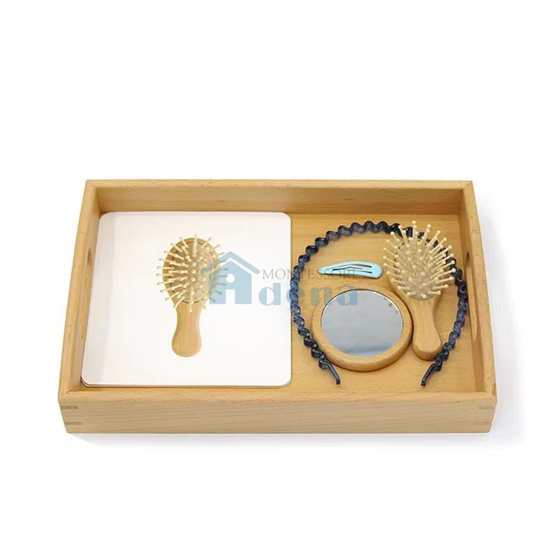 Adena Montessori Materials Objects With Identical Matching Cards -Sewing Materials with wooden tray