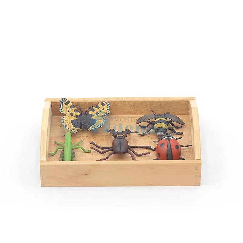 Adena Montessori Materials Replicas Objects -Insects with wooden tray