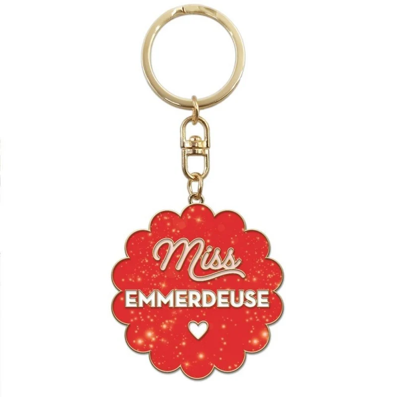 Porte-Clés Paillettes Miss Emmerdeuse – Cadeau Femme Humoristique