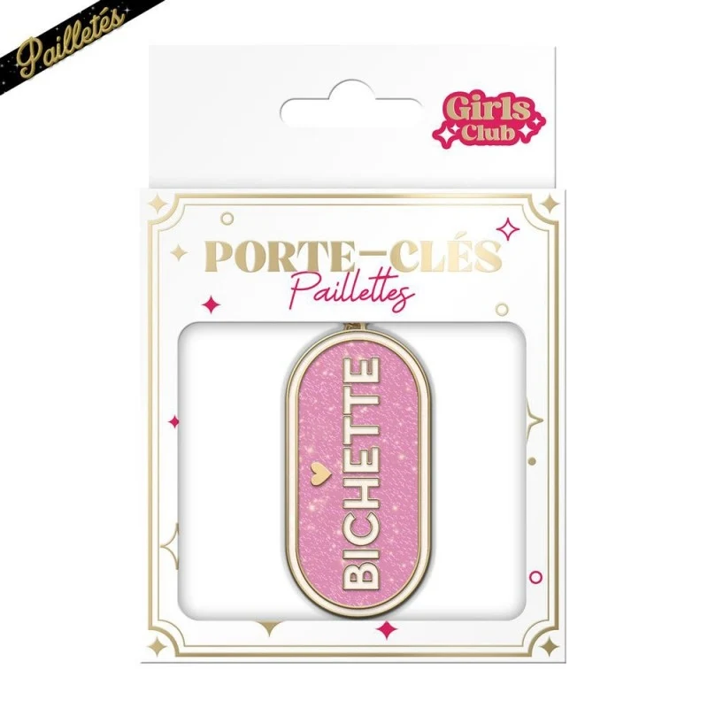Porte-Clés Paillettes "Bichette" – Accessoire Fun & Cadeau Original